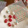 Colorful Heart & Snowflake Christmas Nail Stickers: Reindeer & Tree Woolen Style