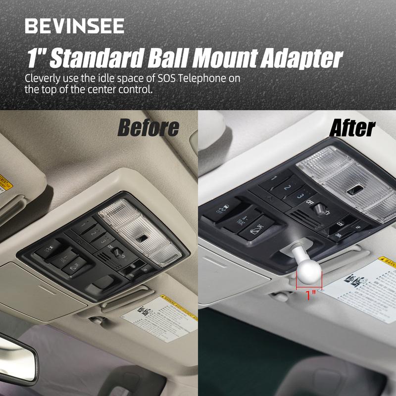 BEVEE Aluminium Overhead Console Ball Mount Adapter for Toyota 4Runner 2010-2024, Replacement for 86750-35010
