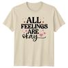 All Feelings Are Okay Mental Health T-Shirt, Retro Style Support