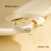 GEMCHIC Women's Stackable Geometric Rings Set, Adjustable 18K Gold Plated Stainless Steel Statement Knuckle Jewelry