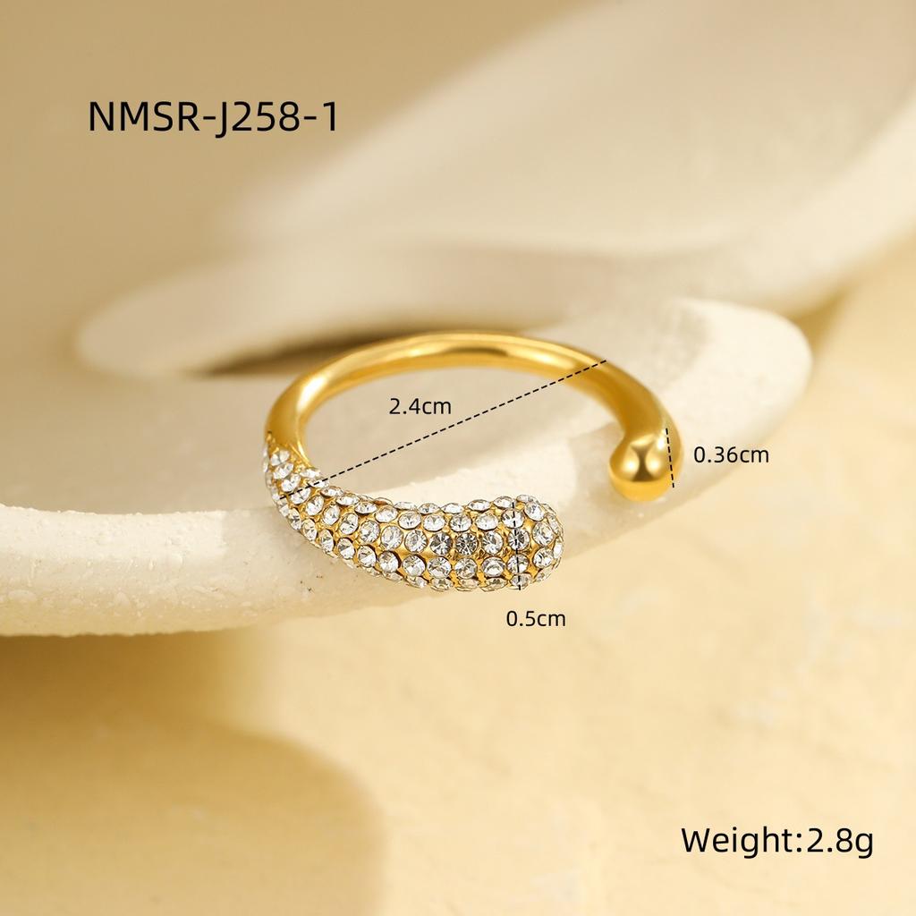 GEMCHIC Women's Stackable Geometric Rings Set, Adjustable 18K Gold Plated Stainless Steel Statement Knuckle Jewelry