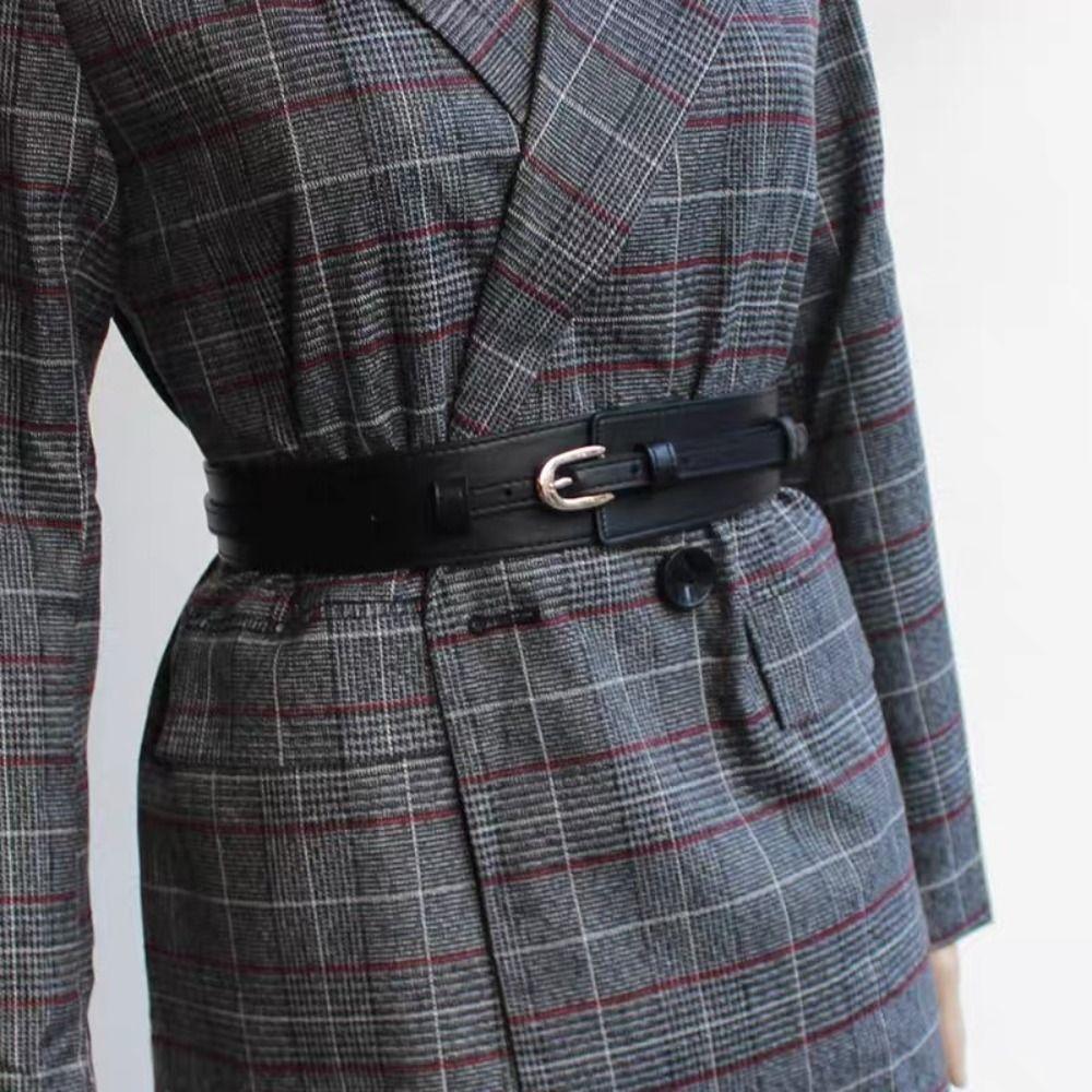 PU Leather Wide Cummerbund Rivet PU Leather Waistband Fashion Waist Corset Belt  Girl