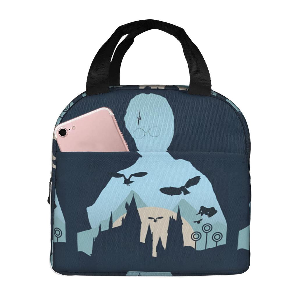 Custom H-Harryes Thermal Insulated Lunch Bag Women Men Witchcraft Portable Lunch Container for School Storage Food Box