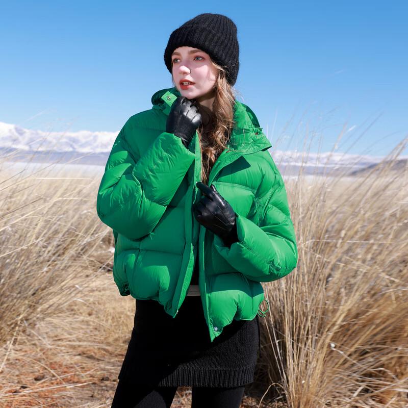 

Sancai 2025 Winter Short 90% Duck Down Hooded Puffer Jacket S 155/80A