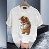 Unisex Summer Cute Cat Print T-Shirt - Design-Forward, Short-Sleeve, New 2026 Arrival, White