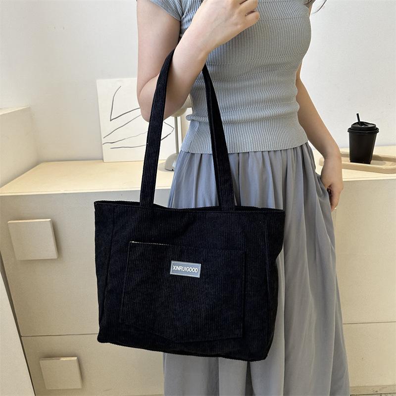 Women's bag corduroy new shoulder bag fashionable large-capacity bag personality