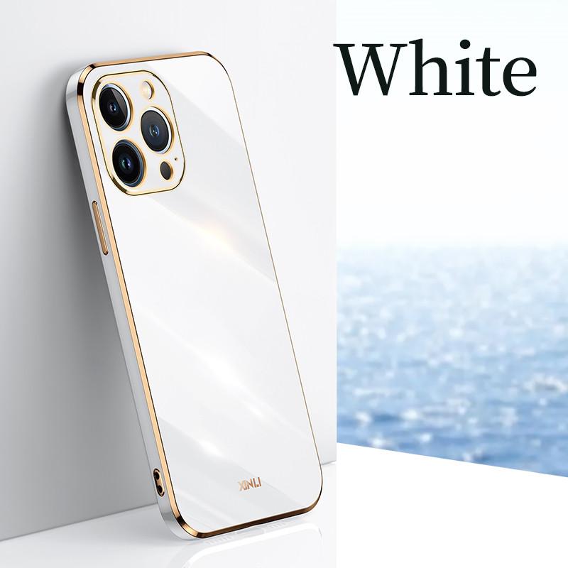 6D Casing For APPle iPhone 15 Pro Max Fundas 14 Plus 11 13 12 Mini 14Pro 15Pro 15Plus Solid Color Plating Phone Case Soft Cover
