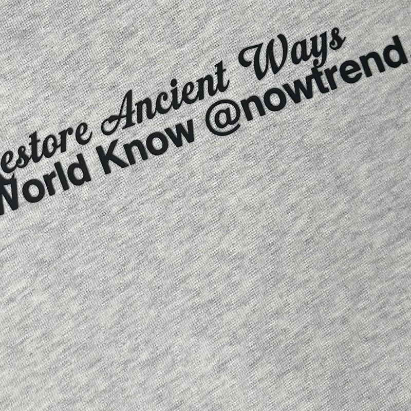 Herren Langarm T-Shirt Grafischer Buchstabenaufdruck Baumwolle Lässig Streetwear Rundhalsausschnitt Lockerer Schnitt 320g Schwergewicht