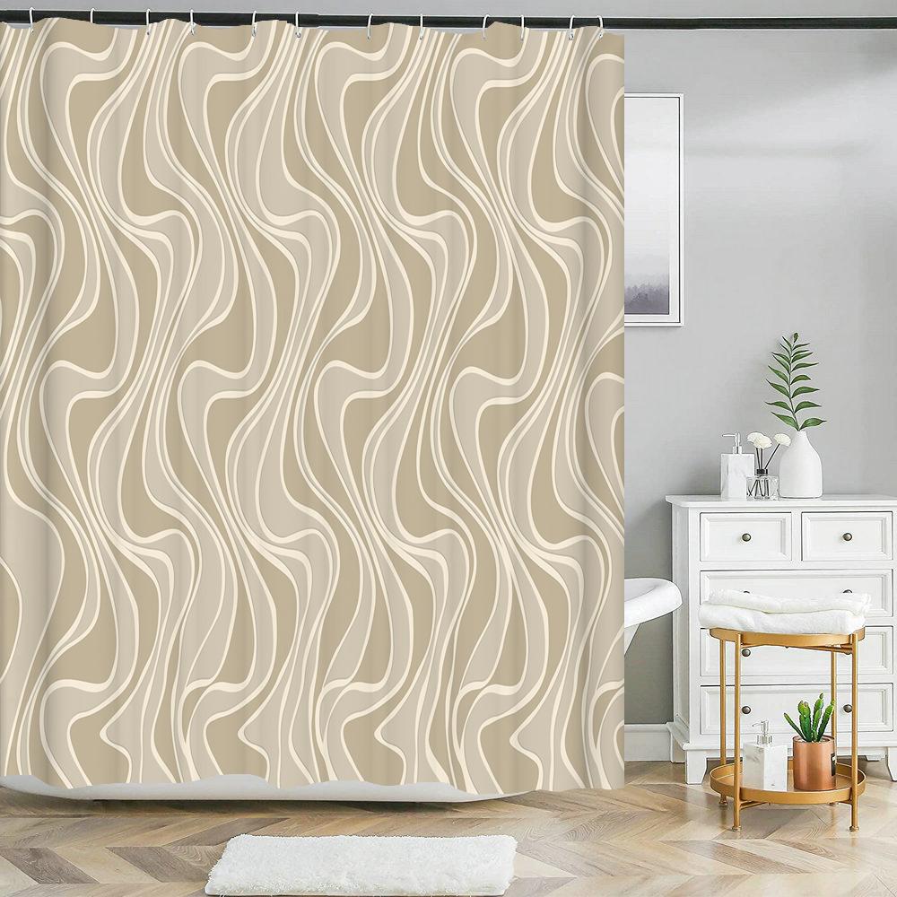 Modern Art Style Marble Geometric Patterns Shower Curtain Waterproof Home Decor Polyester Fabric Bathroom Curtains