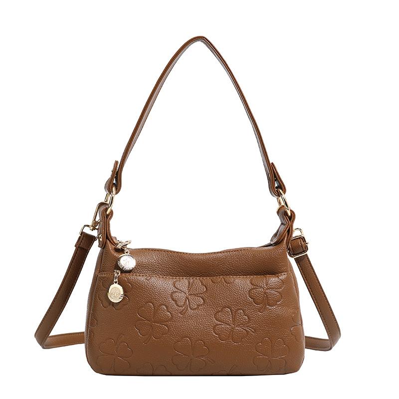 

Crossbody Bag, Casual, Multi-layered, Large Capacity, Single-shoulder Bag, for Middle-aged Mothers світло-коричневого кольору