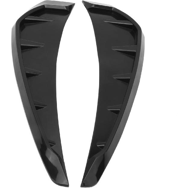 PerGar Side Fender Trim Cover, Car Vent Sticker, Universal PU Rubber Glossy Black Exterior Decor