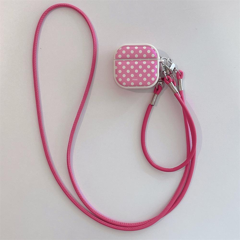 Simple Dopamine Polka Dot Earphone Cover for Apple AirPods 1 /1 Generation Niche Lanyard Case PRO1/PRO1