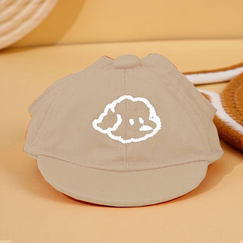 Regulowany kapelusz przeciwsłoneczny dla psa z haftem kreskówkowego psa, odpowiedni dla kotów i psów średnich i małych ras. Odporny na słońce i wodoodporny