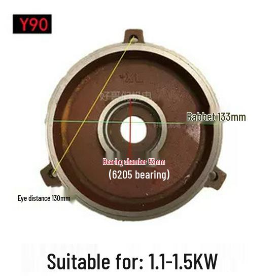Horizontale Motor-Endkappe für Y80-355, 5,5 kW, Vorder- und Rückseite