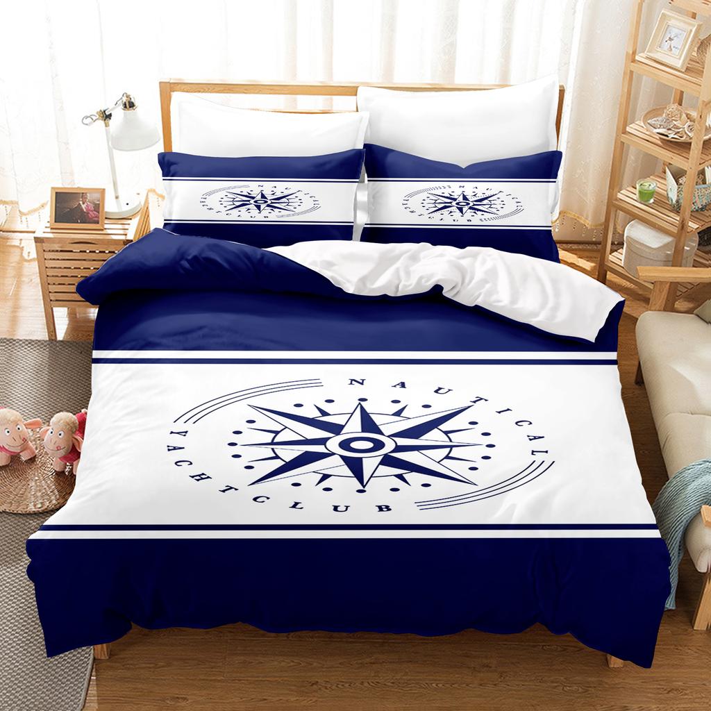 Nautical Anchor And Compass Duvet Cover Set Bedding Comforter Sets King Size  3D Children'S   1 Quilt Cover