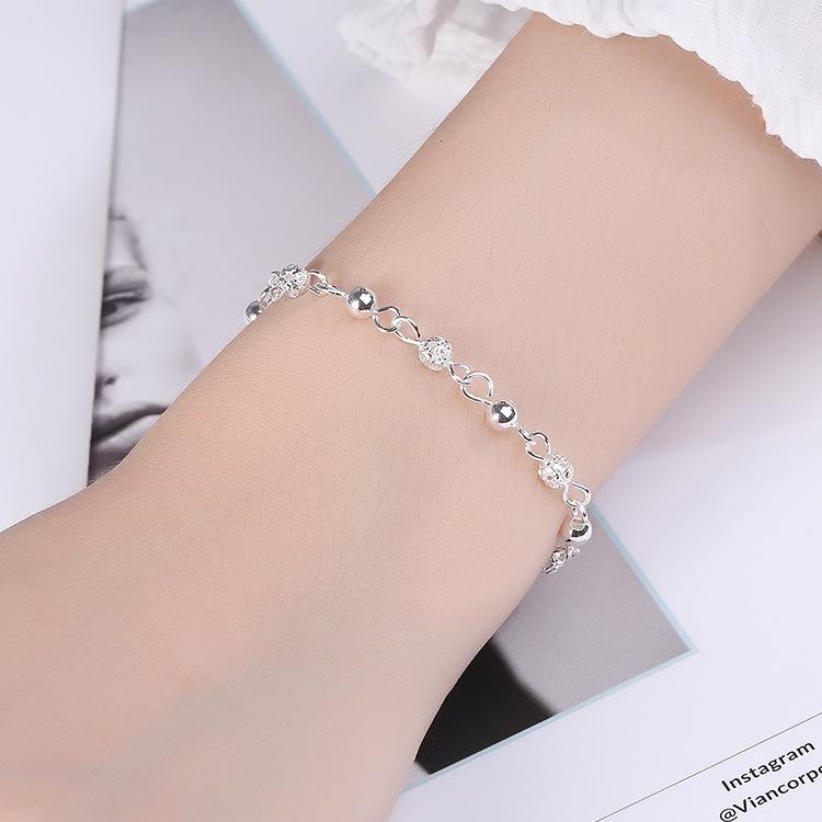 Vintage 925 Sterling Silver Bracelets for Women Luxury Korean Hollow Texture Round Bead Bracelet Party Wedding Beautiful Jewelry