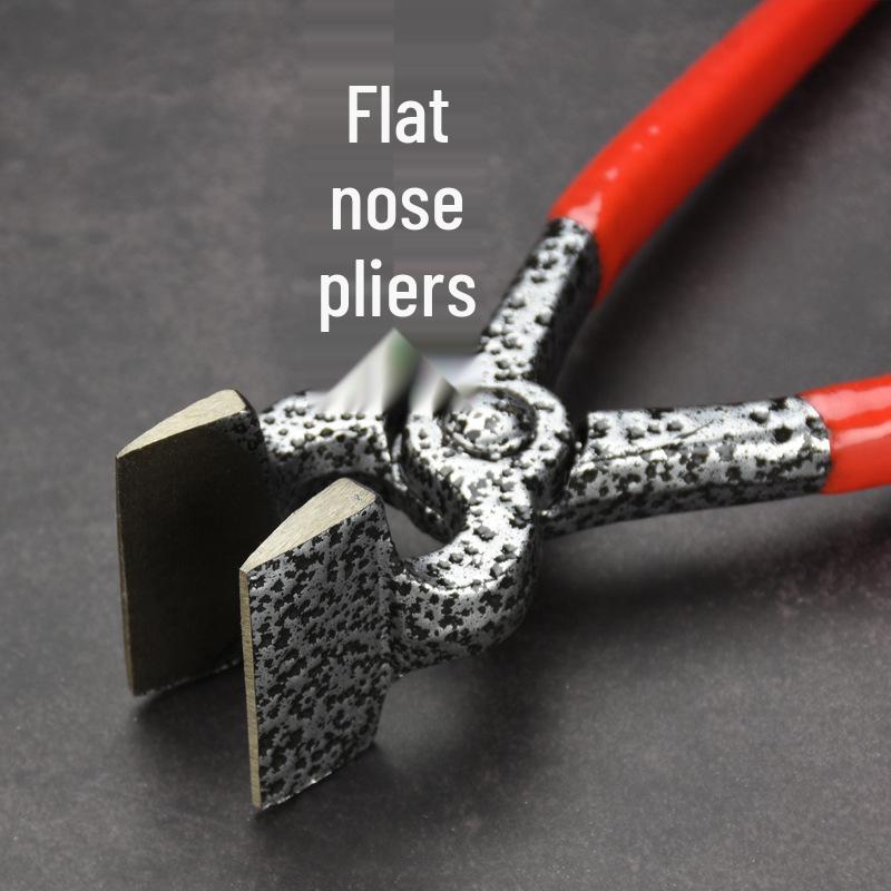 Cast Iron Leather Crimping Pliers - Handmade Flat Jaw Duckbill Clamp for DIY Leather Goods