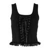 GlowGirl Gotické čipkované sieťované krátke topy Čierne sexi topy s tenkými ramienkami Korzetové topy Goth Punk Grunge Víla Estetika Y2K Oblečenie na Halloween
