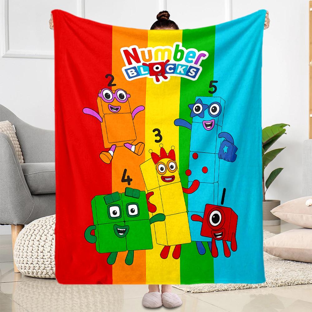 Coperta in Flanella Avventura con Blocchi Numerici - Morbida e Adatta per Divani, Letti, Uffici, Viaggi, Tutte le Stagioni, Ottimo Regalo per Feste e Compleanni.