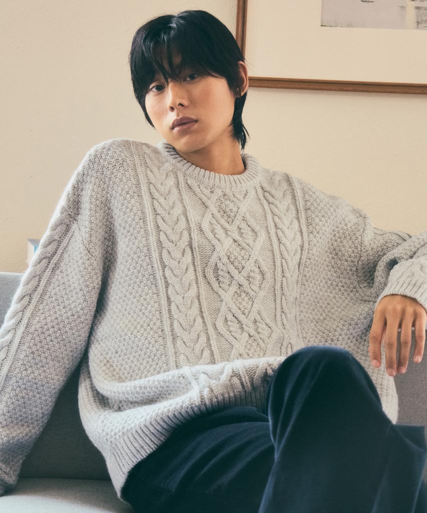 Wednesday Oasis Arden Cable Round Knit_Light Gray(Wc25-Kn91)