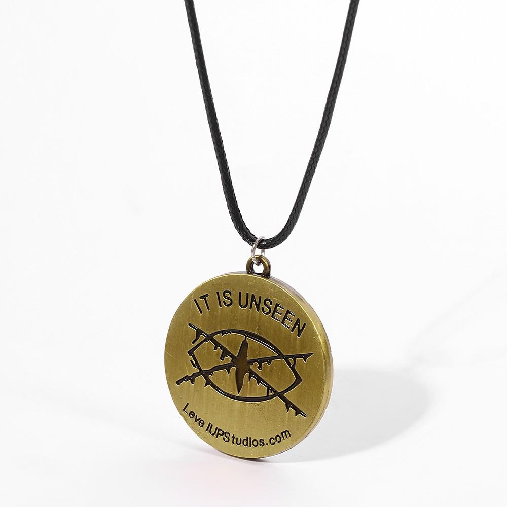 Anime Periphery Necklace Cartoon Anime Double-sided Corroded Metal Pendant Necklace