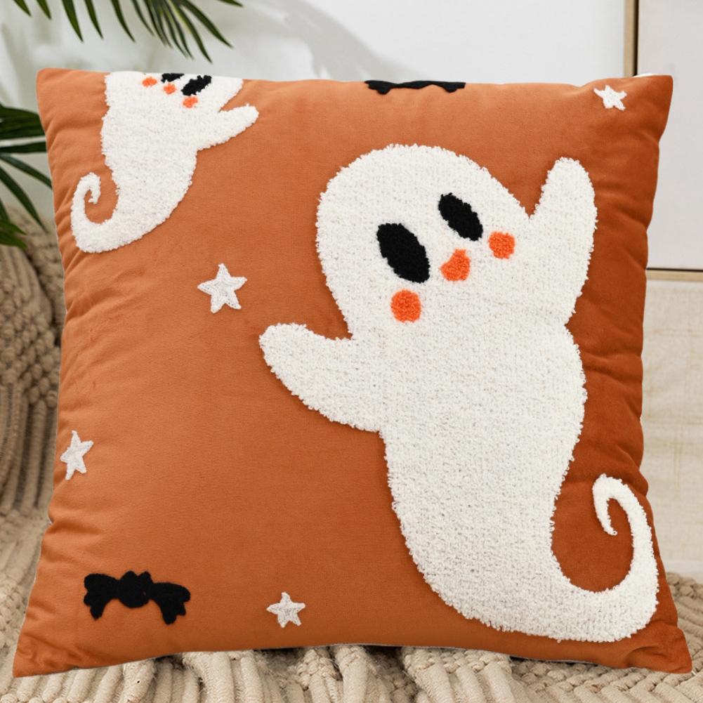 Halloween Embroidered Cushion Cover Embroidered Decorative Pillow Cover Couch Cushion Cover for Festival Party