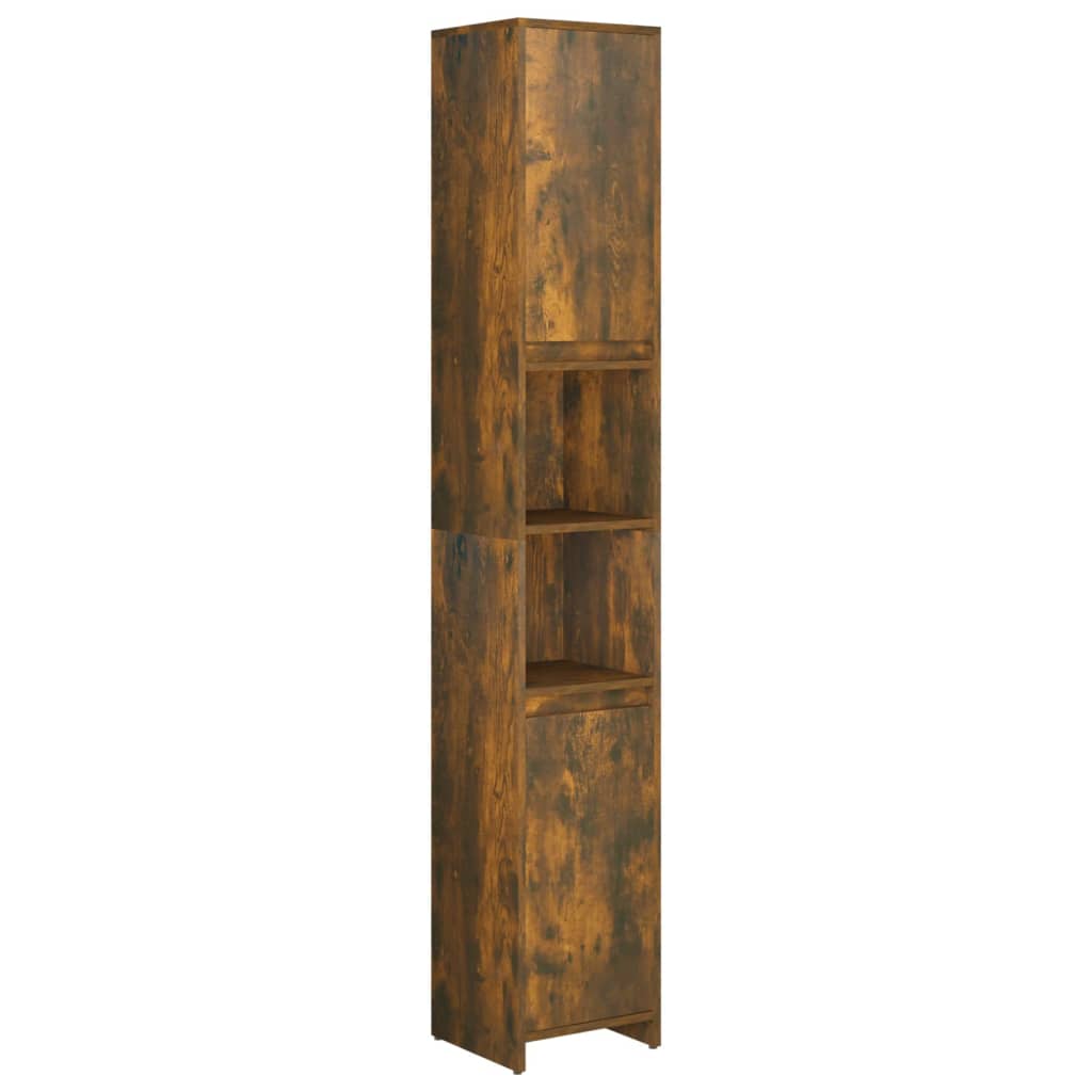 Vidaxl Bathroom Cabinet, Smoked Oak, 30X30X183.5 Cm