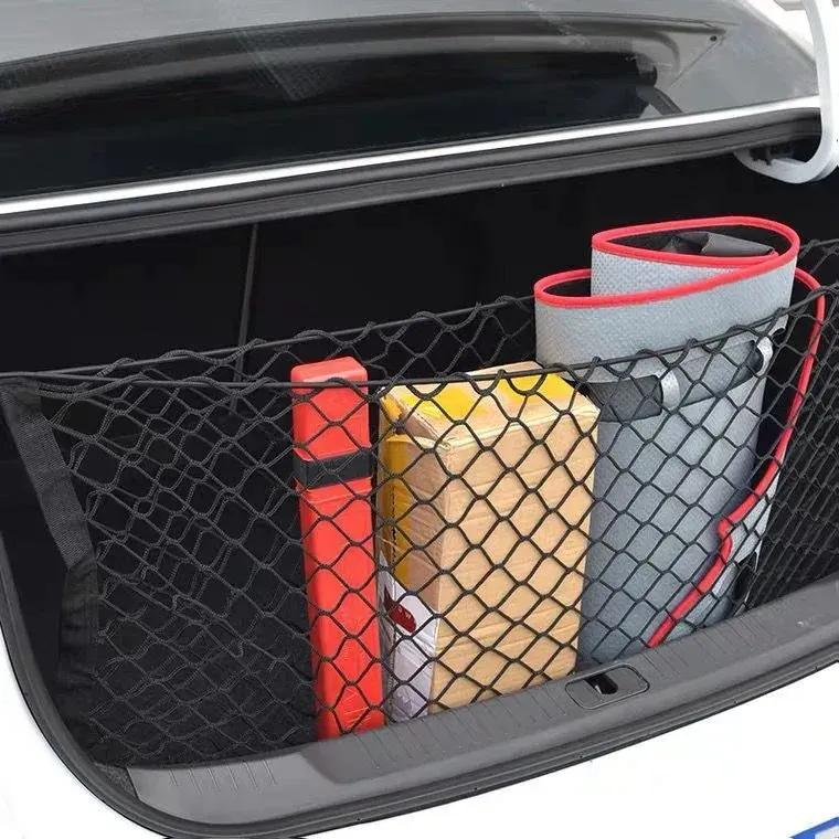 Car Trunk Nylon Mesh Elastic Storage Organizer Rear Cargo Luggage 90x30CM/40x110CM Net Holder With 4 Plastic Hooks Pockets