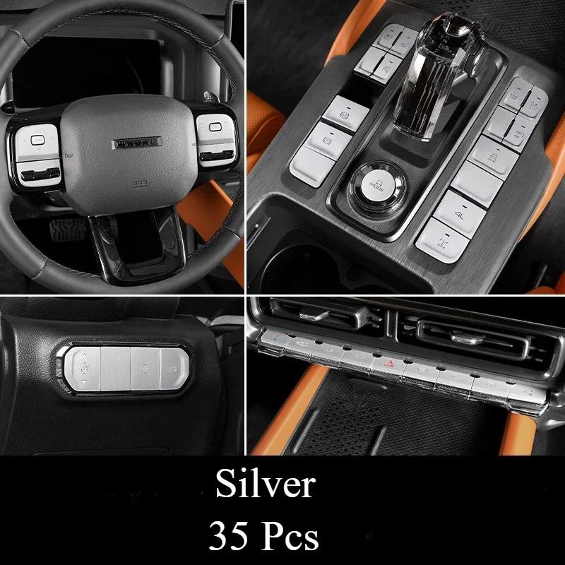 For HAVAL H9 2024-2026 Aluminum Alloy Red Car One-touch Start Gear Steering Wheel Button Trim Interior Car Accessories