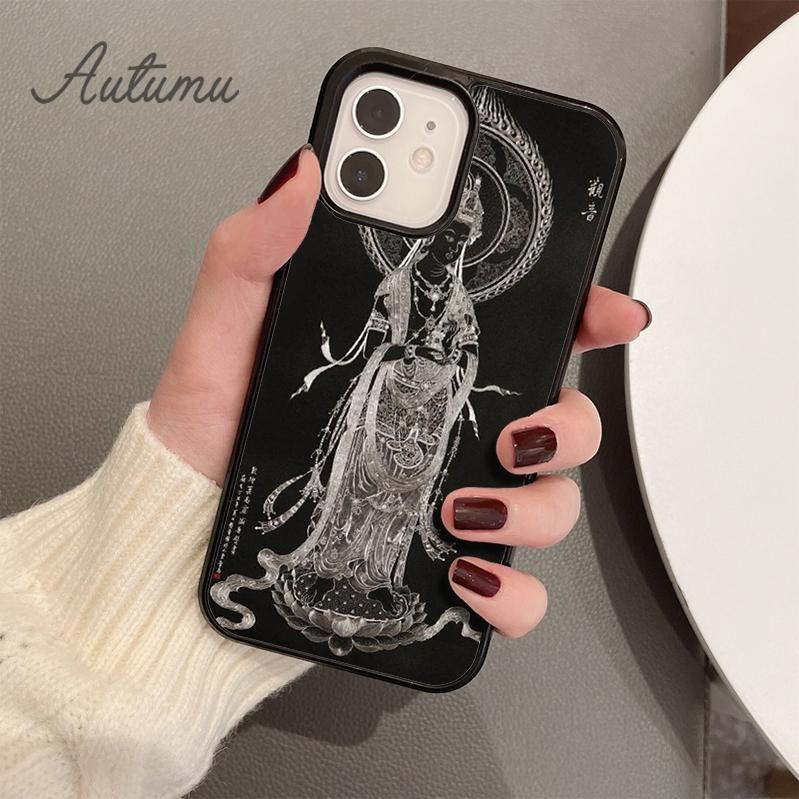 Retro Galaktische Gautama Buddha Budha Telefon Fall für iPhone 11 12 13 14 Pro Max mini XR XS SE 2020 6 7 8 Plus Galaxy S21 S22 Abdeckung