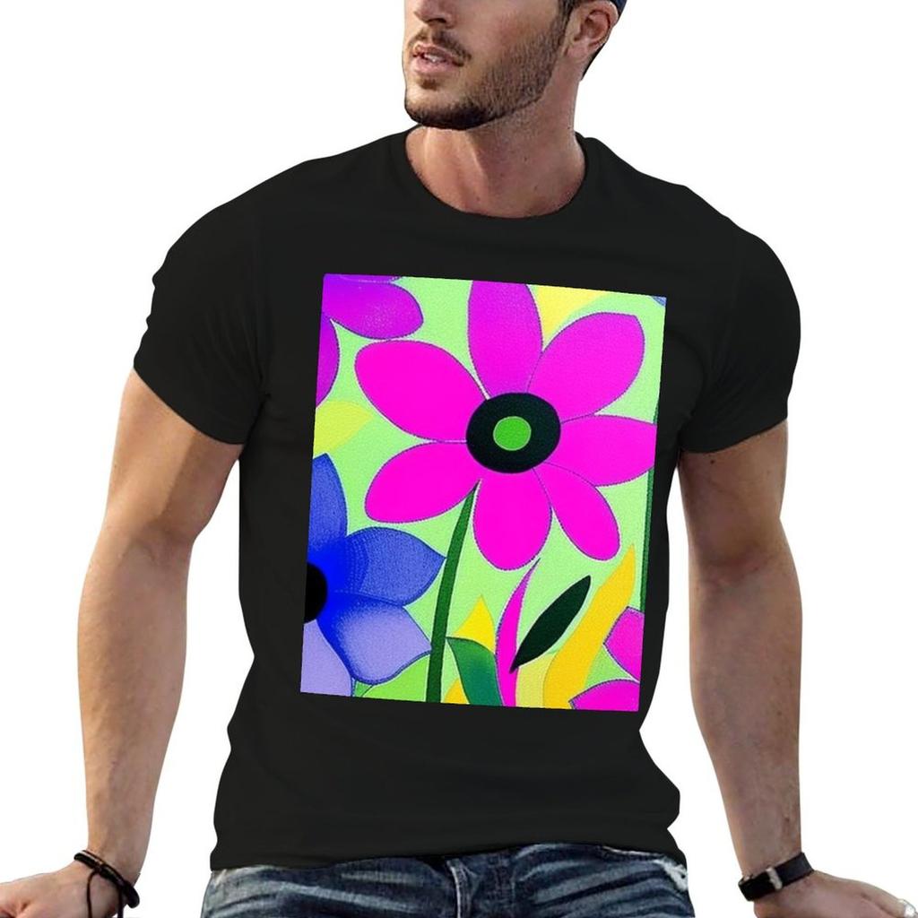 Bright Flowers T-Shirt man t shirts cotton t shirt man luxury t shirts designer T-shirt