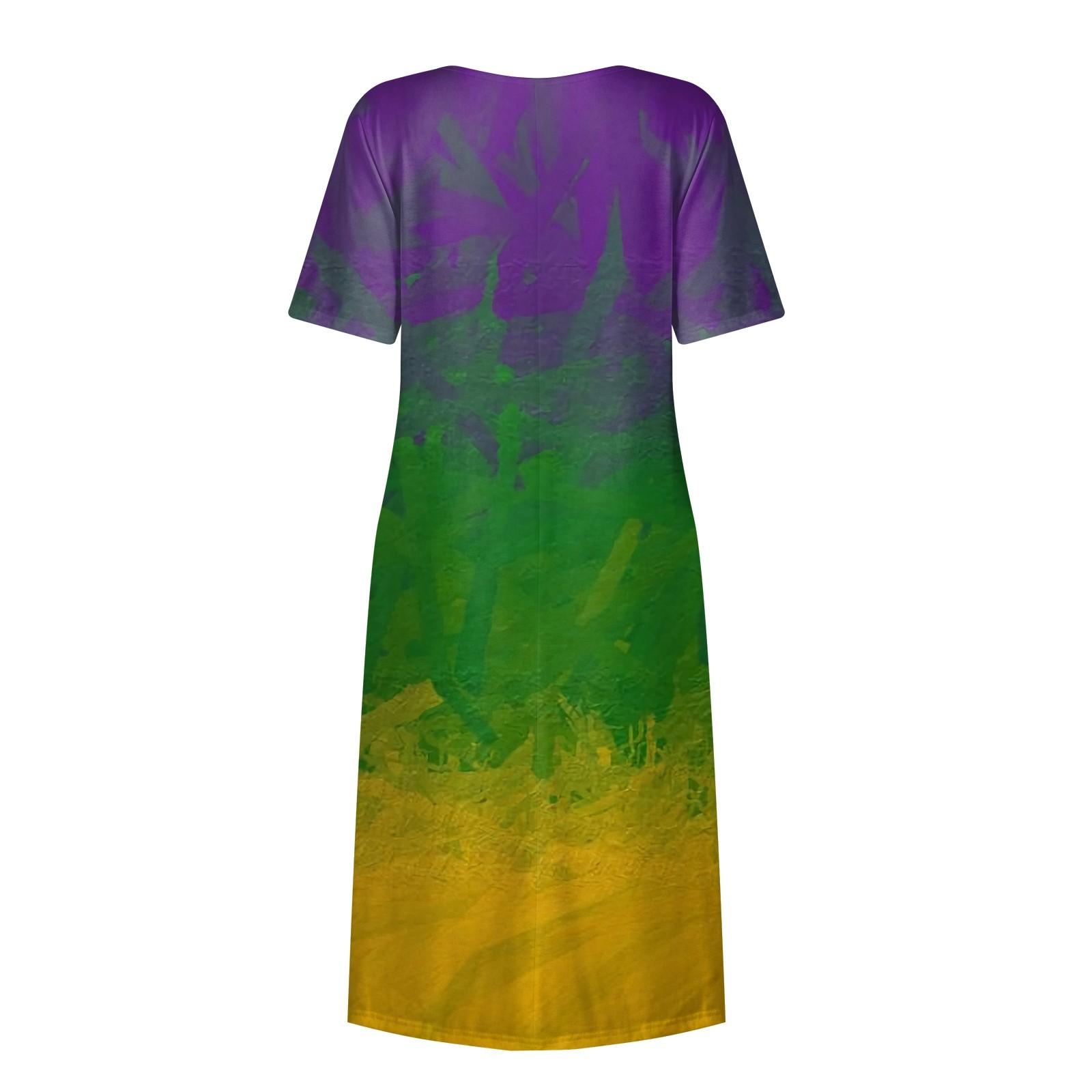 Женское повседневное модное платье с круглым вырезом и принтом XL — фото 4