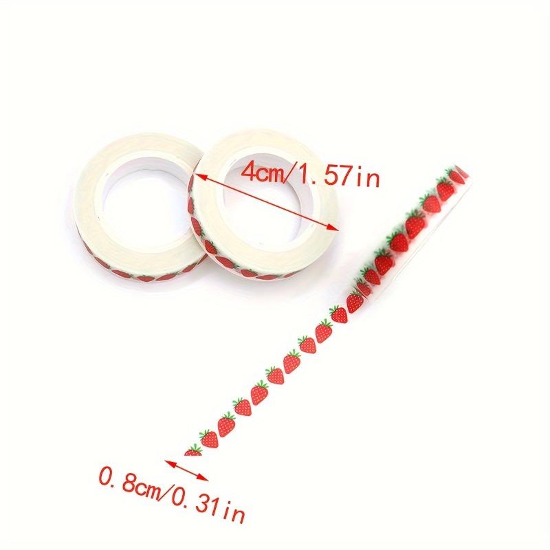 3 Rolls Cute Strawberry Washi Tape - Non-Adhesive Red & Green Strawberry Seed Paper Stickers Suitable for Scrapbooking,Planner