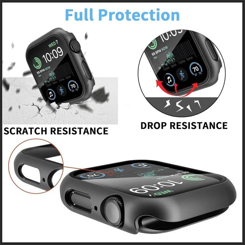Tempered Glass Cover For Apple Watch Case Series 9  8  7 6 5 4 SE3 3 2 141mm  45mm  44mm  40mm 42mm 38mm PC Bumper Protector