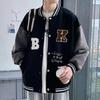 Junior high school students baseball jersey men's spring and autumn American trendy brand loose top students men's and women's same autumn thin coat