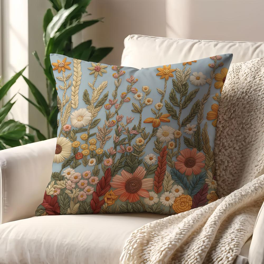 Brightly Colored Flowers Cushion Cover For Pillow Printing Sofa Decoration Home Car Room Coffee Shop Office Nordic Simplicity