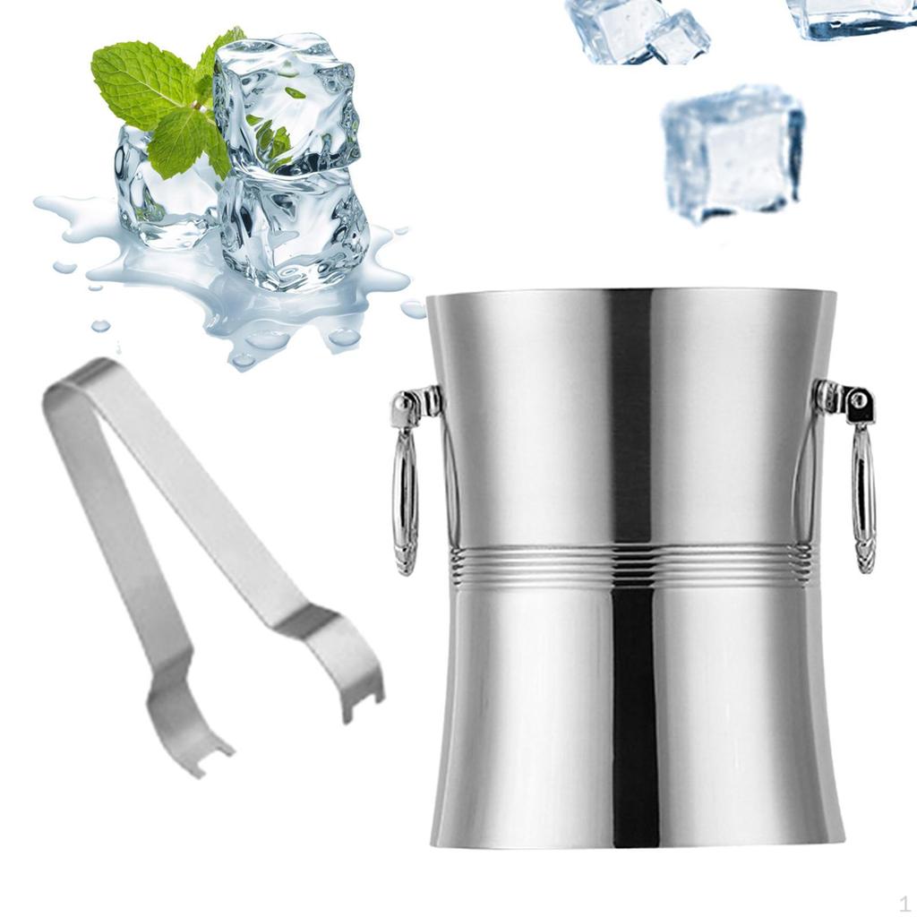 Edelstahl-Eiskübel, Bierkühler, Getränkekühleimer, isoliertes Metallgetränk