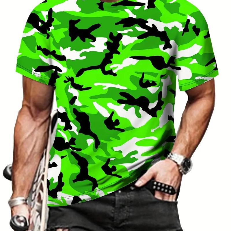 Camouflage Print Men's Tshirt Casual Comfortable Streetwear 3D Summer Outdoor Short Sleeve Crew Neck Sports Top Training T-shirt