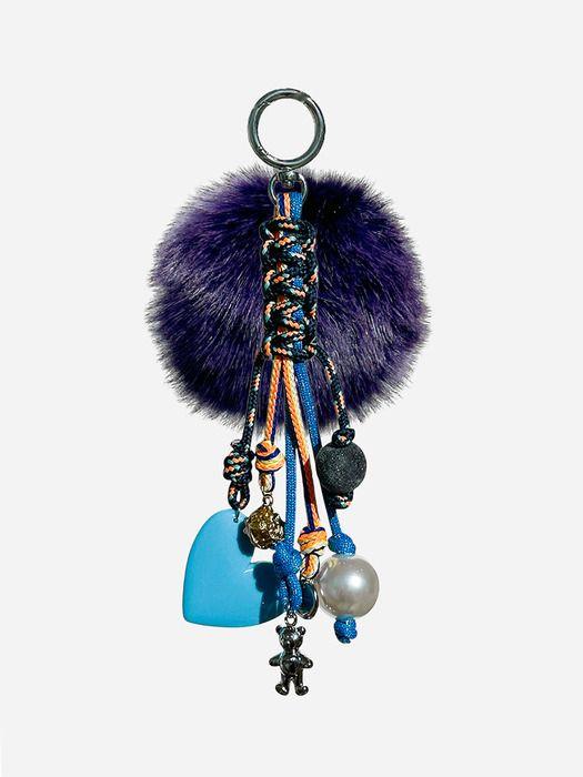 VERRYTASTE Multi Weaving Fur Keyring - Purple Fur Purple Fur