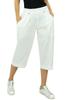 Bimba Women's Rayon Capri Culottes with Back Elastic Casual Summer Pants With Pockets Black -