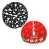 Christmas Tree Skirt Bowknot Lace-up Printing Clear Pattern Picnic Party Tree Cover Camping Party Table Decoration