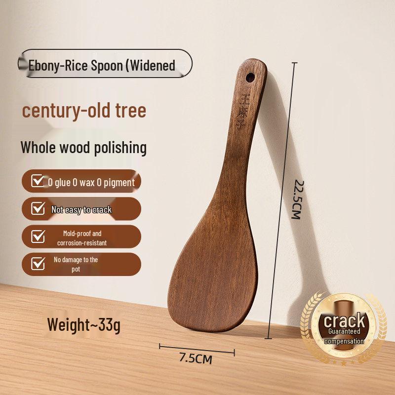 

Wang Mazi Antibacterial Wutong Wood Spatula Set: Non-stick, High Temperature Resistant Wooden Spatula and Spoon for Stir-fry. No Specification
