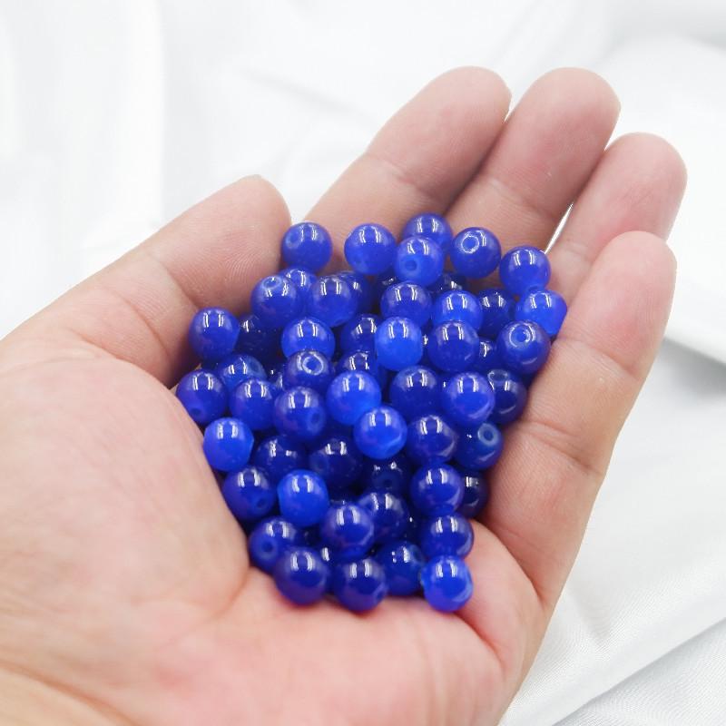 

8mm Glass Crystal Imitation Jade Beads for DIY Jewelry: Round Loose Beads for Bracelets, Necklaces, and Spacer Decorations. 8mm Bead