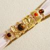 Fashion Brown Stone Irregular Opening Rings Set for Women Luxury Gold Color Wrinkled Lines Finger Rings Personality Wear Zircon