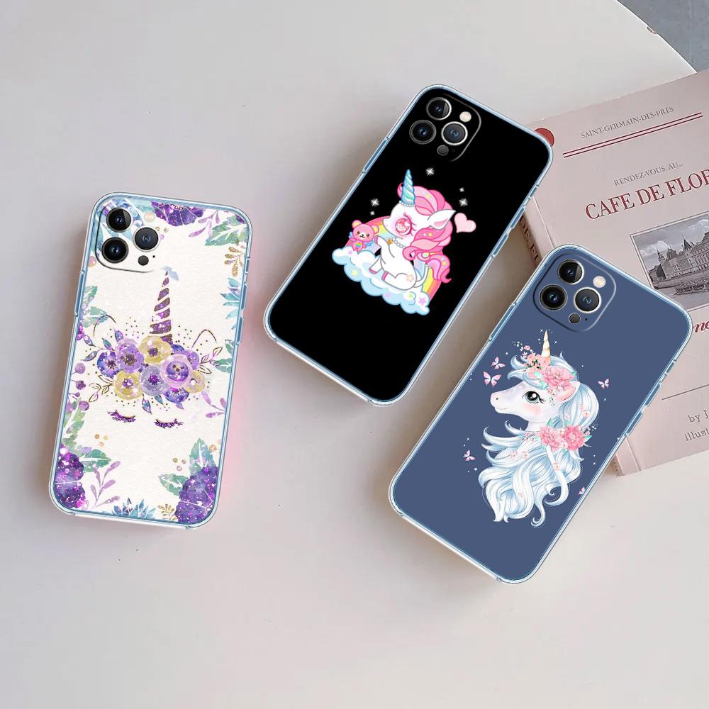 CJ103 Unicorn Cute Soft Shell Transparent Phone Case for Motorola Moto G7 G8 G9 G84 G85 G73 G24 G15 Z2 Play Power Plus