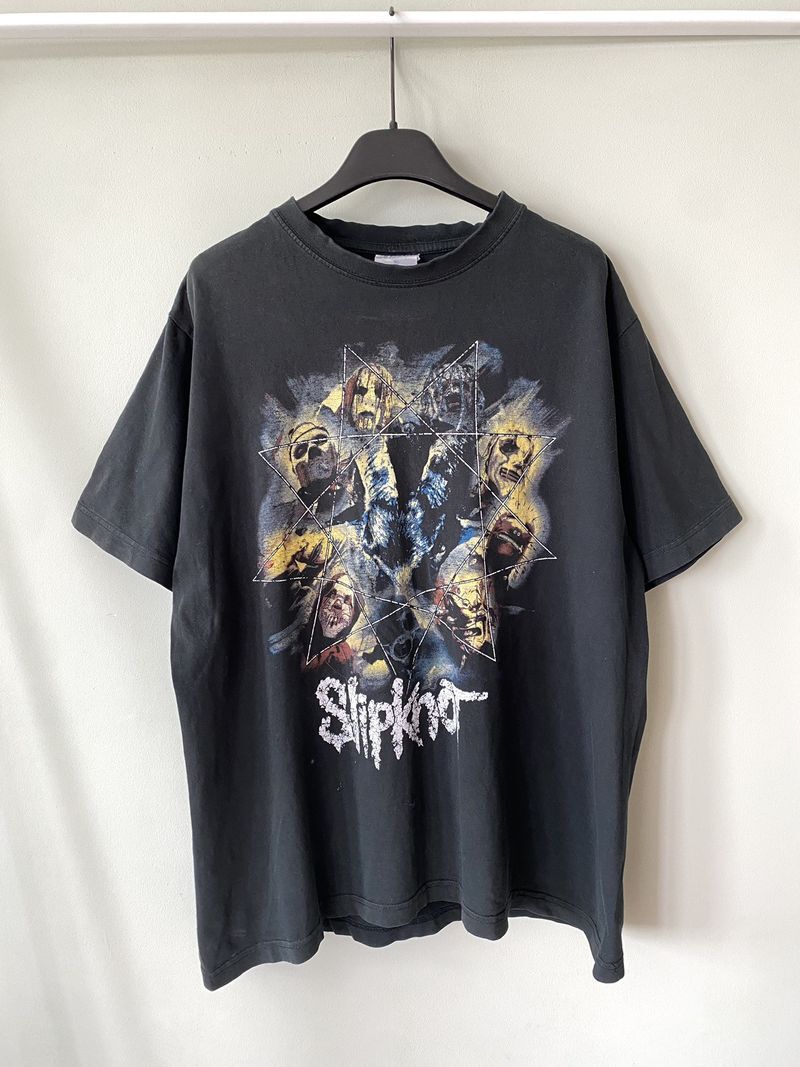 Rare Slipknot Band Graphic Retro Black Short Sleeve Unisex Tshirt S5XL KH7465 XXL