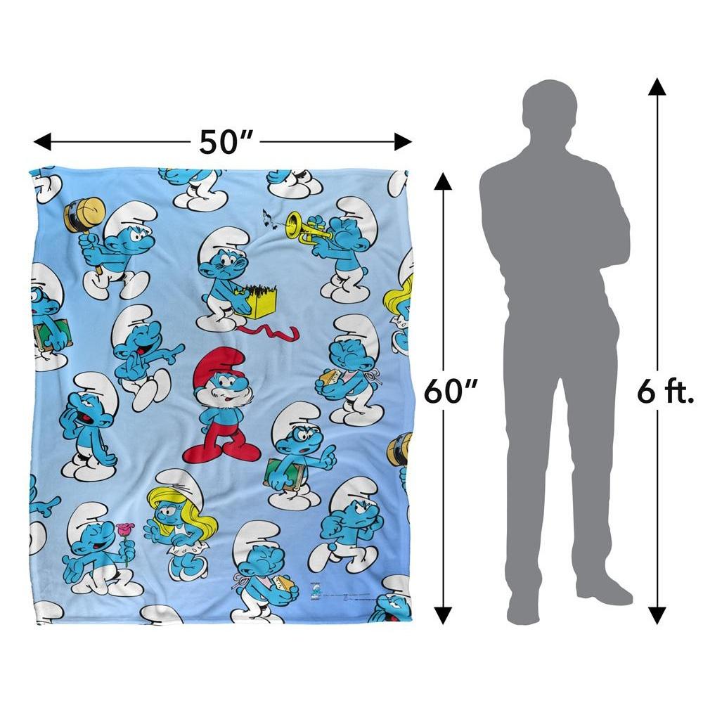 The Smurfs Silky All-Over Print Supersoft Blanket