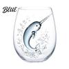 Vetro Dipinto a Mano Artigianale Animale Tema Trasparente Bicchiere Marino Manico Ergonomico Artigianale Cocktail Creativo da Bere per