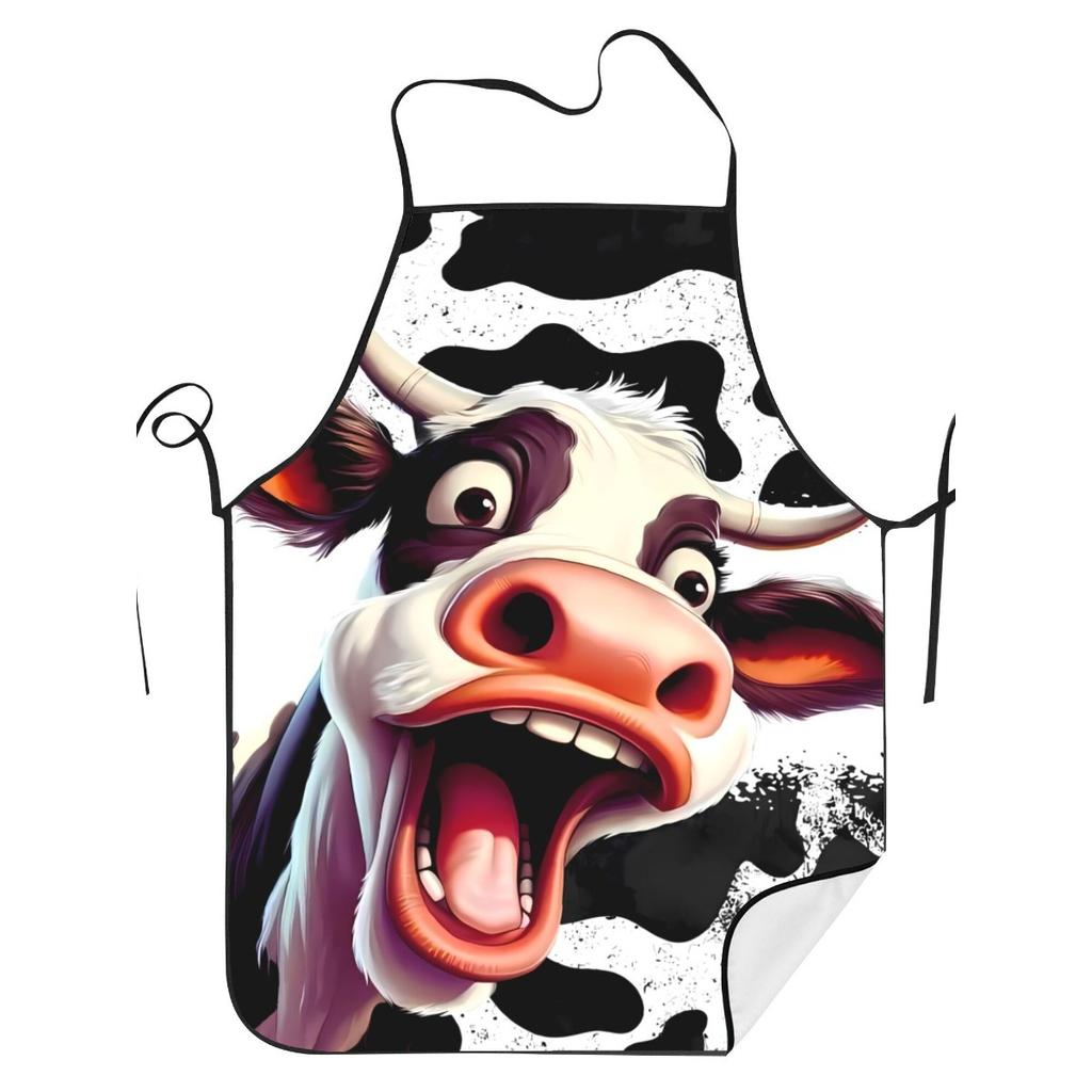 Funny Cute Cow Funny Apron Cook Restaurant Printed for Men And Women Machine Wash