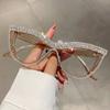 New Personality Fashion Cat Eye Colorful Big Diamond Reading Glasses Unisex Luxury Eye Protection Presbyopia Eyeglasse To +4.0